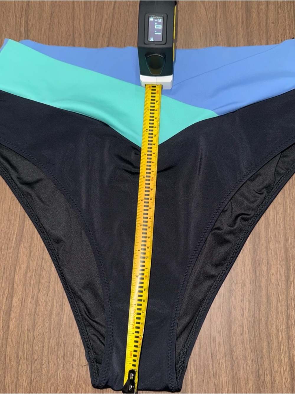 Victoria's Secret PINK XL V Crossover Waist Bikini Bottom Black Black Green Swim - Picture 8 of 9